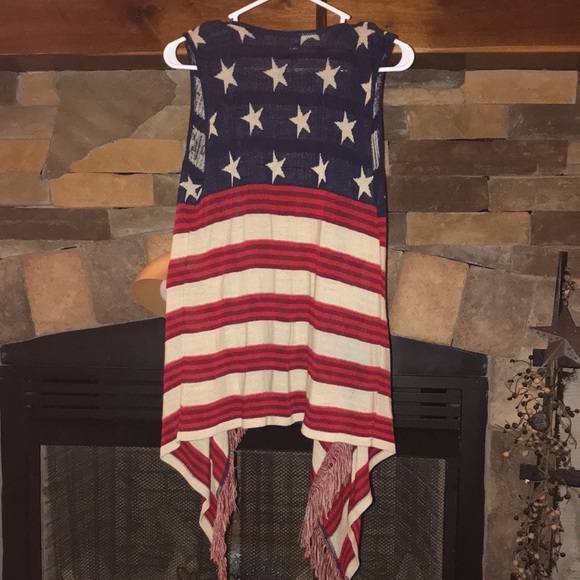Patriotic Flag Themed sweater vest/tunic size S - Picture 2 of 10
